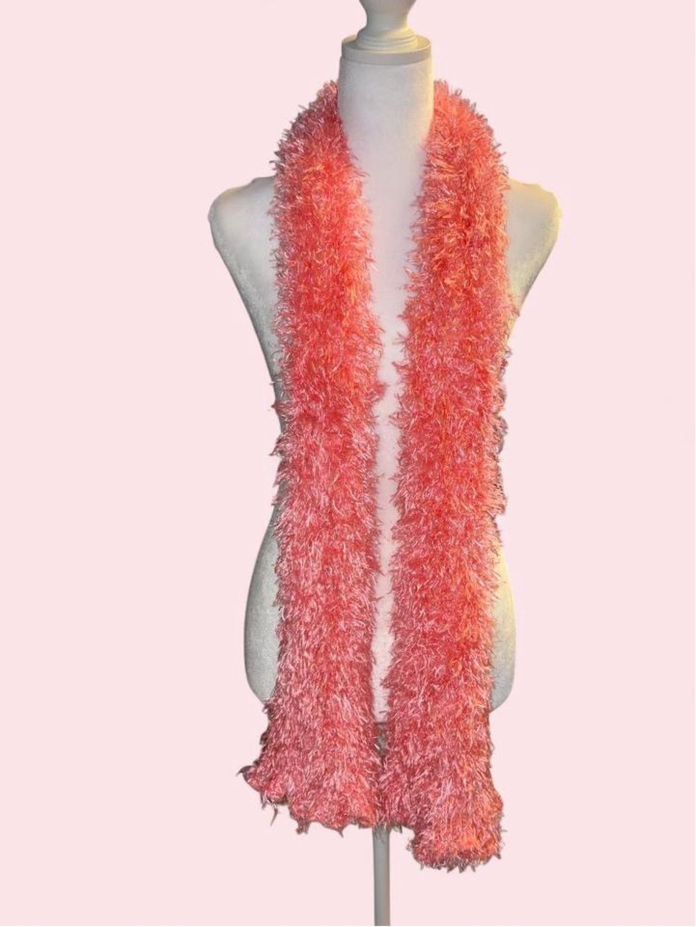 Fuzzy Coral Pink Women’s Scarf